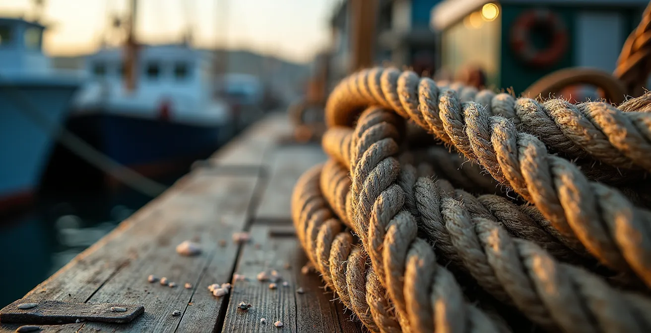 Cape Islander fishing boats moored at a working harbour with commercial fishing infrastructure