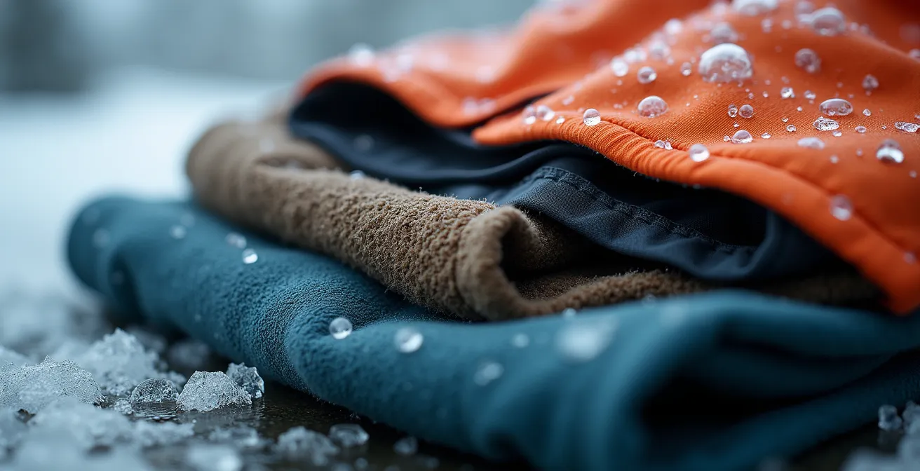 Dramatic weather transition showing sunny valley and snowy mountain peaks along winding mountain road